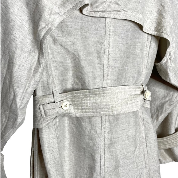 Proenza Schouler | Linen Viscose Trench Coat in Natural Beige 4 - Picture 7 of 8
